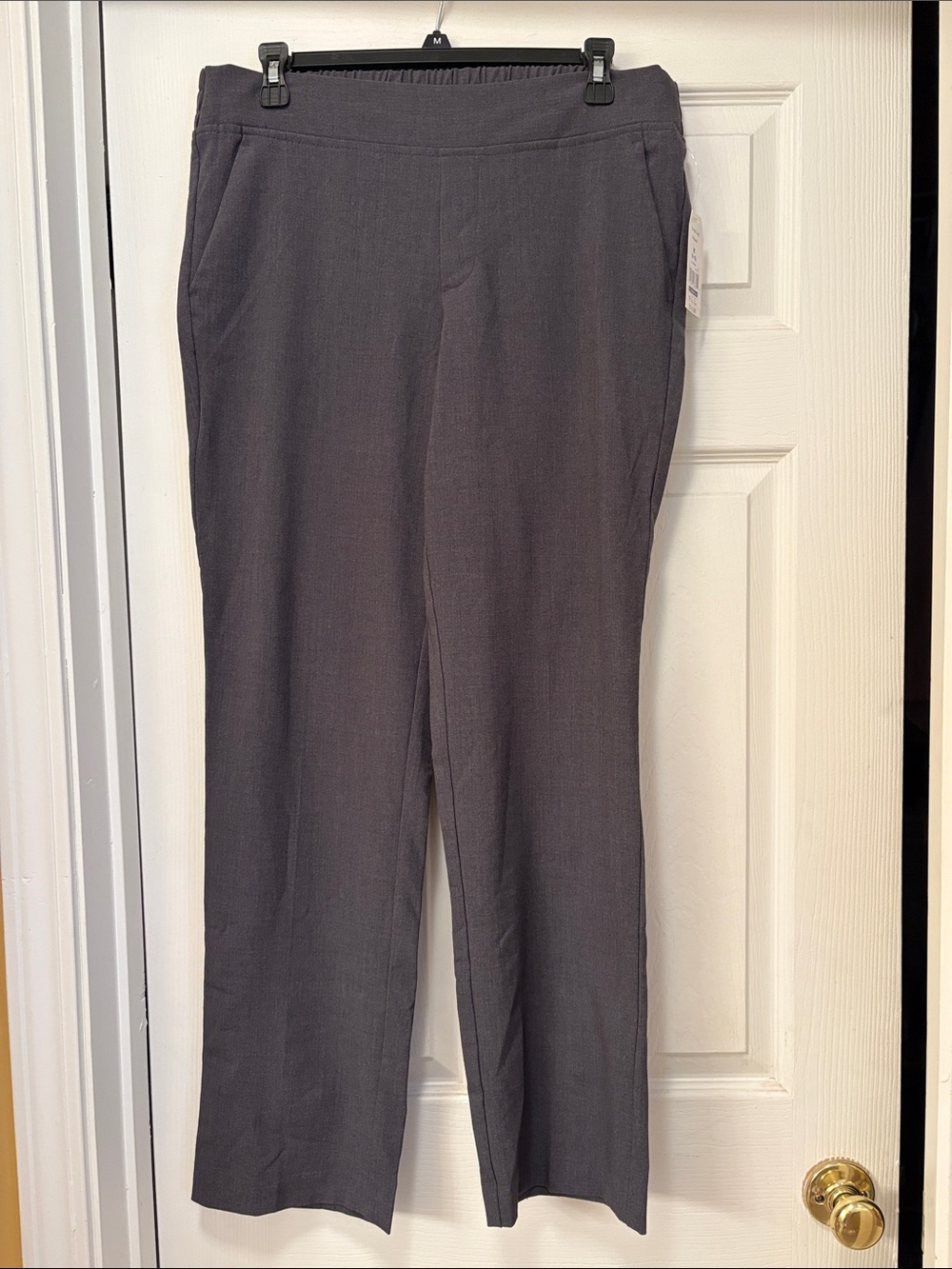 Time and Tru Women's Gray Pull-On Straight Trousers
